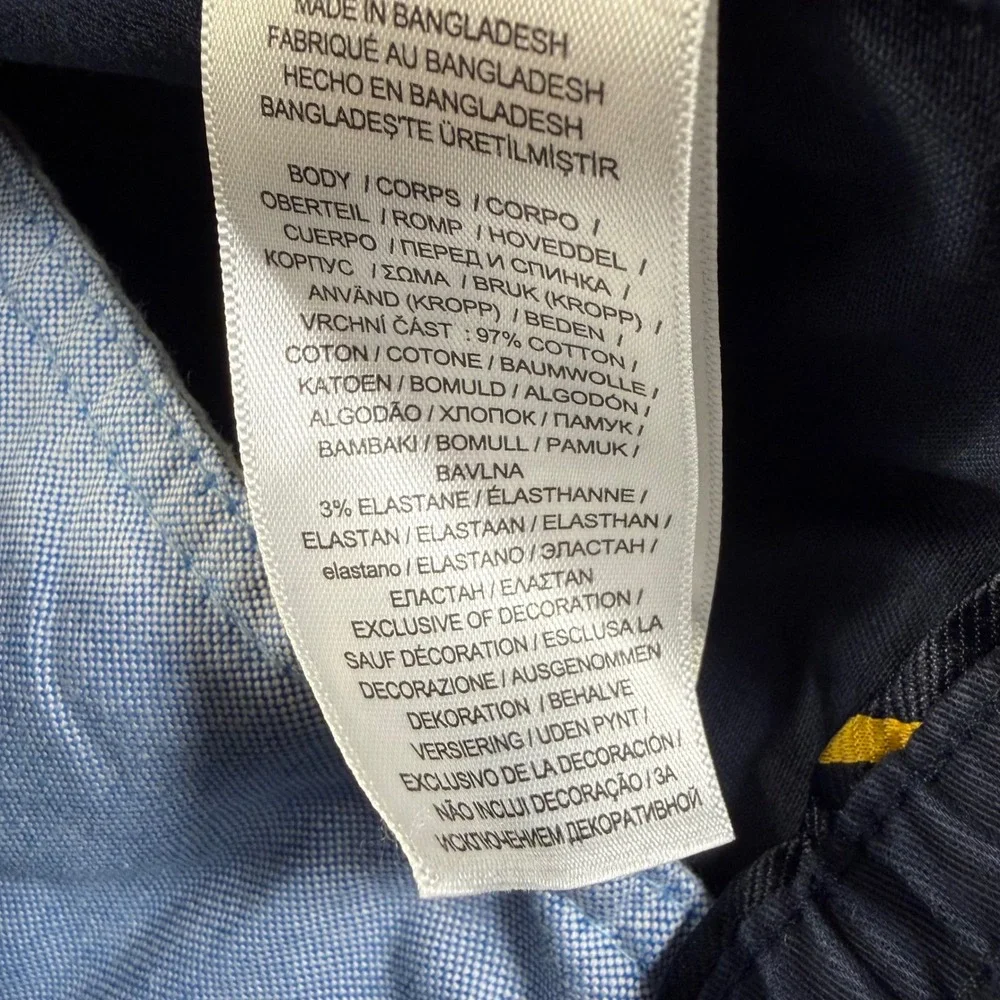 Polo Ralph Lauren Mens Slim Taper Fit Navy Blue Elastic Waist Chino Pants Large
